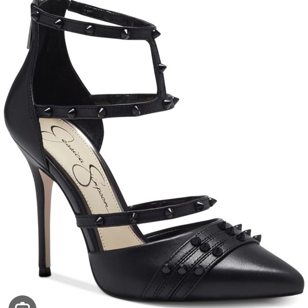 NIB Jessica Simpson Waverly Studded Black Pumps 7.5